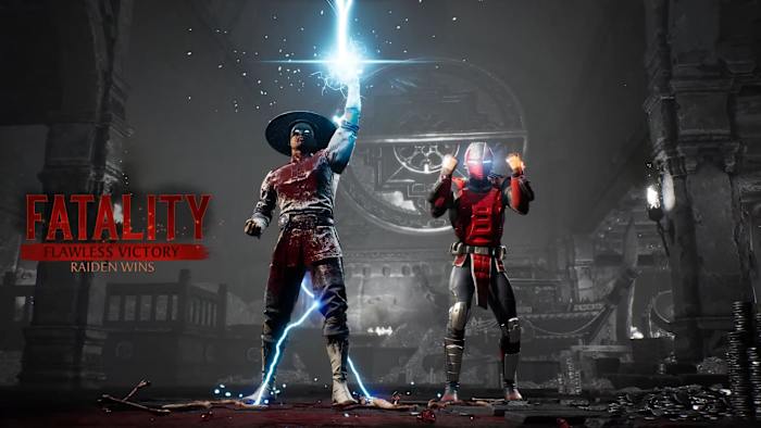 Raiden fatality victory screen in MK1